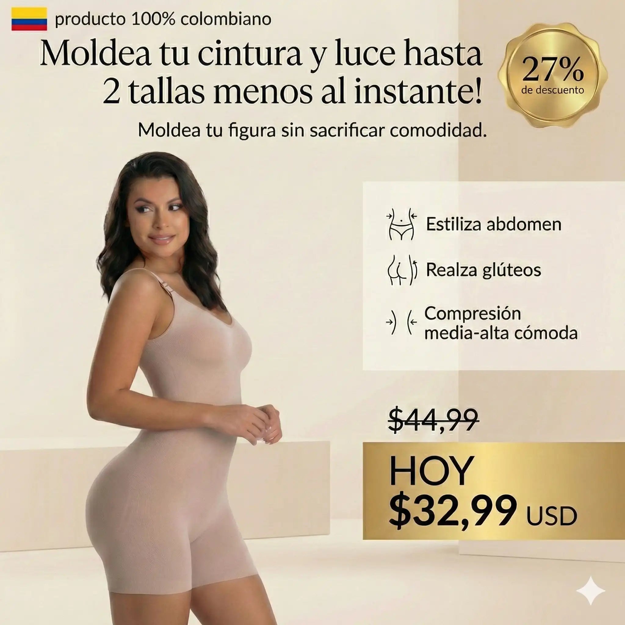 Body moldeador - compresión media alta